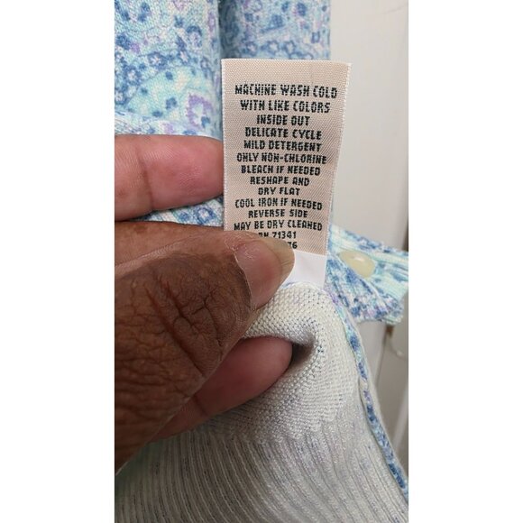 L.L. Bean Women's Medium Button-Up Cardigan Sweater Paisley Print - Picture 6 of 6